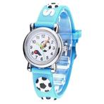 Fako® - Kinderhorloge - 3D - Voetbal - Lichtblauw, Verzenden, Nieuw