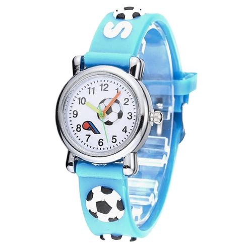 Fako® - Kinderhorloge - 3D - Voetbal - Lichtblauw, Handtassen en Accessoires, Horloges | Kinderen, Verzenden