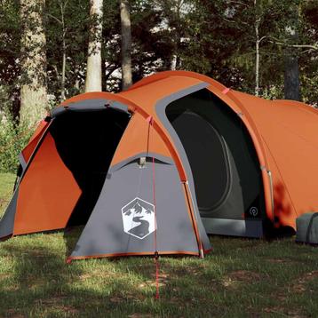 vidaXL Tunneltent 3-persoons waterdicht oranje, Caravans en Kamperen, Verzenden, Nieuw