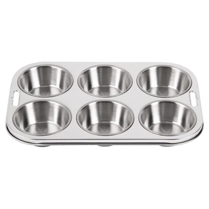 Bakvorm RVS | Cap. 6 muffins | 270(b)x190(l)cm Vogue, Zakelijke goederen, Horeca | Keukenapparatuur, Nieuw in verpakking, Verzenden