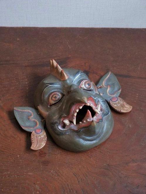 Japanse demonenmasker (oni) - Hout - Japan - Begin 20e eeuw, Antiek en Kunst, Antiek | Overige Antiek