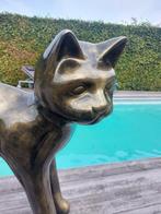 Beeld, Xl cat in Bronze colored - 103 cm - polyresin