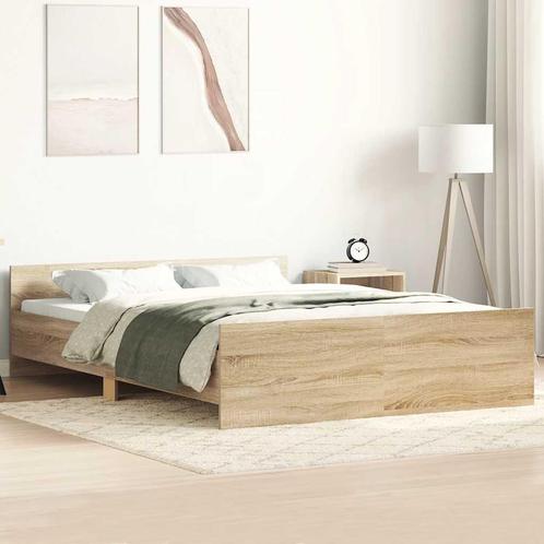 vidaXL Bedframe met hoofd- en voeteneinde sonoma eikenkleur, Huis en Inrichting, Slaapkamer | Bedden, Nieuw, Verzenden