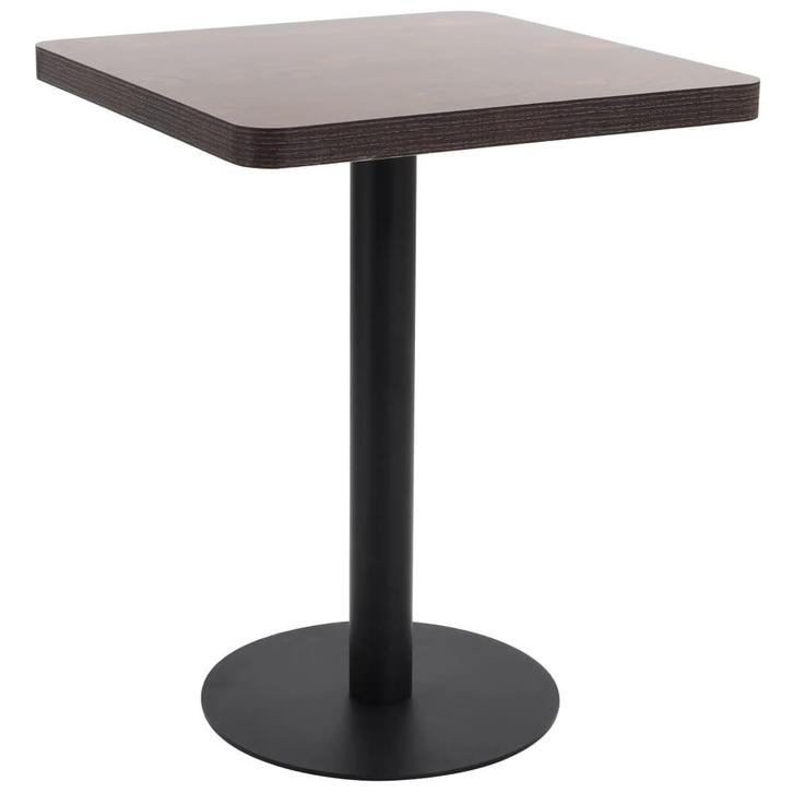 vidaXL Bistrotafel 60x60 cm MDF donkerbruin, Huis en Inrichting, Tafels | Eettafels, Nieuw, Verzenden