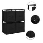 vidaXL Opbergkast met 4 stoffen manden 63x30x71 cm staal, Huis en Inrichting, Kasten | Overige, Verzenden, Nieuw