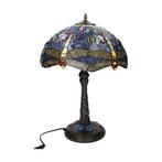 Lamp - Tiffany style - dragonfly - Glas, Messing, Antiek en Kunst