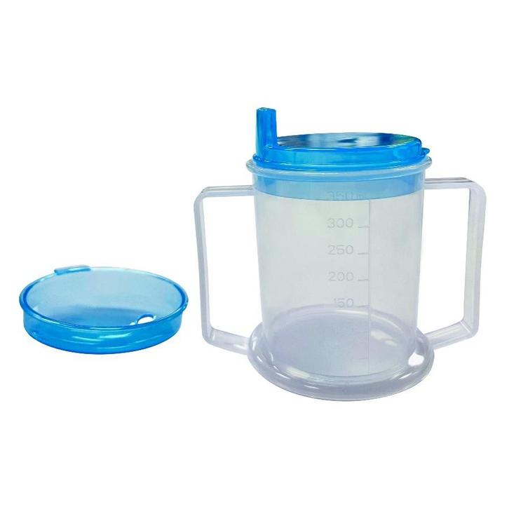 Drinkbeker met  handvatten en 2 verschillende deksels, Diversen, Verpleegmiddelen, Ophalen of Verzenden