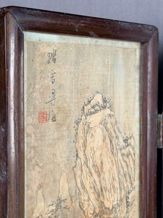 Paravent - Bois - Chine - Paravent pliant en soie, Antiquités & Art, Antiquités | Autres Antiquités