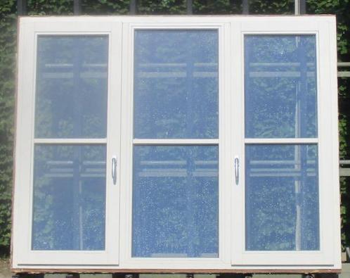 afrormosia houten raam , chassis , venster 184 x 148, Doe-het-zelf en Bouw, Raamkozijnen en Schuifdeuren, Inclusief glas, Gebruikt