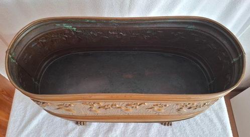 Antique Récipient - Cuivre - 1920-1930 - oiseaux floraux+, Antiek en Kunst, Curiosa en Brocante