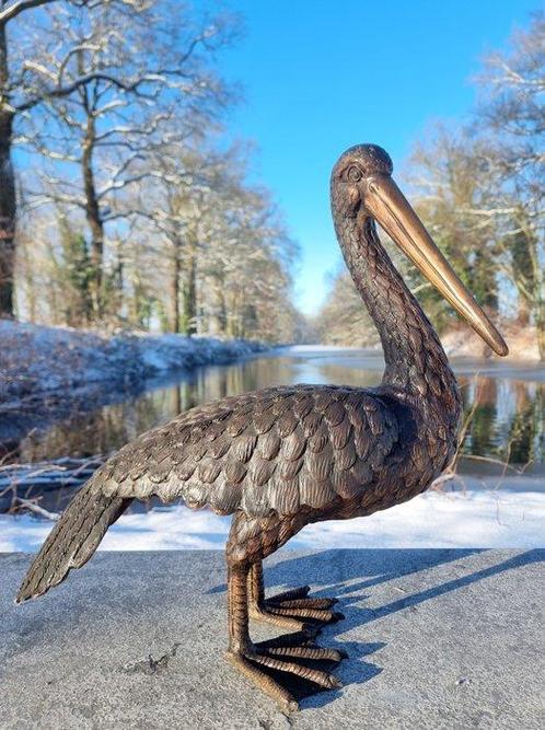 sculptuur, Lifelike Pelican - 54 cm - Brons, Antiek en Kunst, Curiosa en Brocante