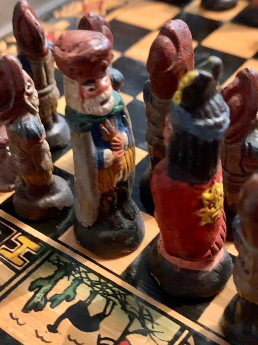 Schaakspel - terracora madeira, Antiek en Kunst, Curiosa en Brocante