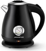 Waterkoker - Retro - met thermometer - 1.7L - 2200W - Zwart, Verzenden, Nieuw