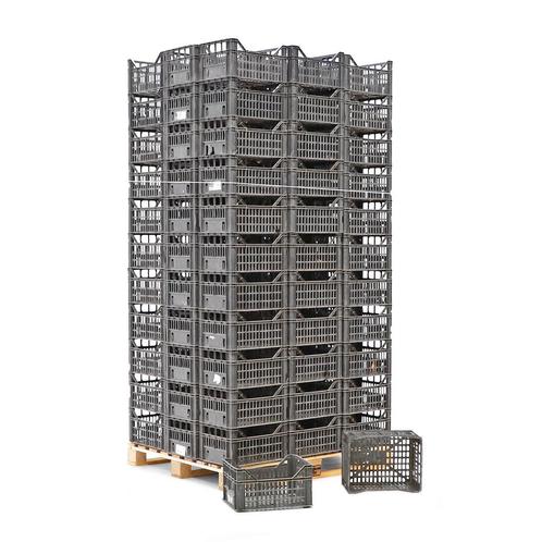 Gebruikte Euronorm stapelbakken wanden + bodem geperforeerd, Doe-het-zelf en Bouw, Kratten en Dozen, Gebruikt, Ophalen of Verzenden