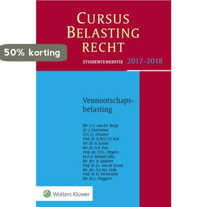 Cursus Belastingrecht Vennootschapsbelasting Studenteneditie, Livres, Science, Envoi