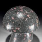 Sculpture de champignon en zoïsite de rubis sculptée à la