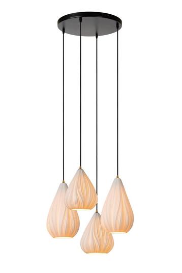 Hanglamp Lucide CINZIA -  - Ø 55,5 cm - 4xE27 - Wit beschikbaar voor biedingen