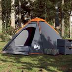 vidaXL Koepeltent 4-persoons waterdicht grijs en oranje, Caravans en Kamperen, Verzenden, Nieuw