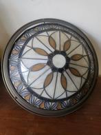 Plafondlamp - Glas-in-lood, IJzer - Glas in lood plafond, Antiek en Kunst