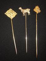 Broche - 18 karaat Geel goud Diamant, Handtassen en Accessoires, Antieke sieraden