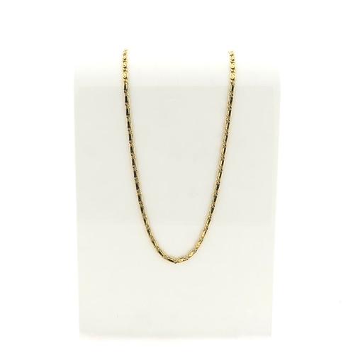 Gouden scroll schakel ketting; Midas | 54 cm, Handtassen en Accessoires, Kettingen, Overige kleuren, Gebruikt, Goud, Ophalen of Verzenden