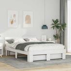 vidaXL Bedframe met hoofdeinde Wit 160 x 200 cm Massief, Huis en Inrichting, Slaapkamer | Bedden, Verzenden, Nieuw