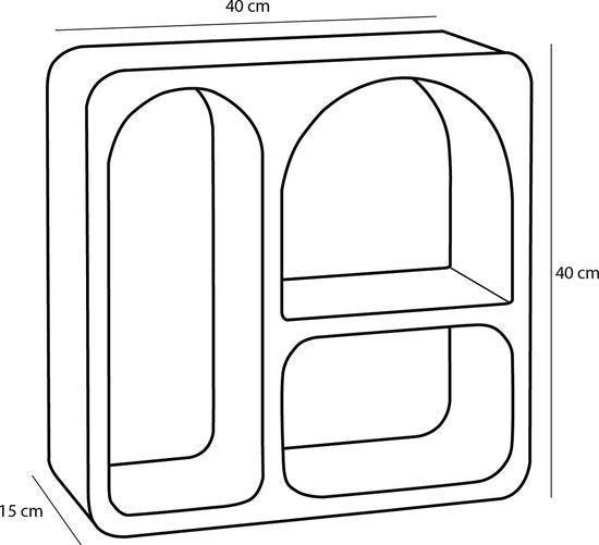 2dekans | Mica Decorations Frati Wandkast - L40 x B15 x H40, Huis en Inrichting, Kasten | Boekenkasten, Ophalen of Verzenden