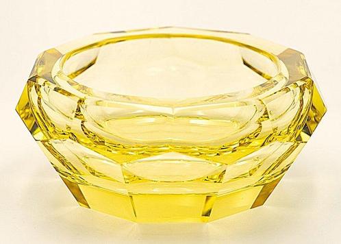 Moser & Söhne - Josef Hoffmann Art Deco Yellow Crystal Glass, Antiek en Kunst, Antiek | Glaswerk en Kristal