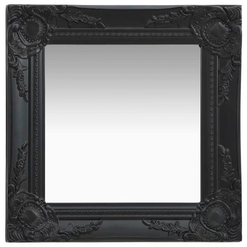 vidaXL Wandspiegel barok stijl 40x40 cm zwart, Huis en Inrichting, Woonaccessoires | Spiegels, Nieuw, Verzenden
