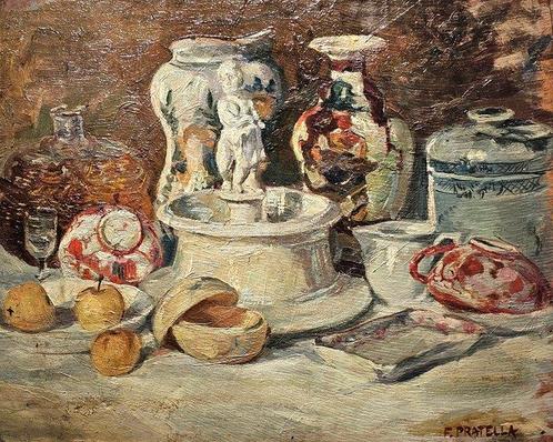 Fausto Pratella (1888-1946) - Natura morta, Antiek en Kunst, Kunst | Schilderijen | Klassiek