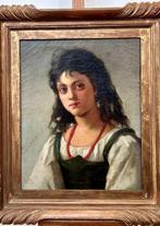 Italiaanse school (XIX) - Ritratto di giovane popolana, Antiek en Kunst