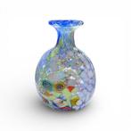 Vaas - Zilveren blad, gekleurde vlekken en murrine -