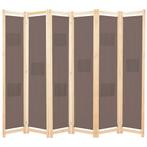 vidaXL Kamerscherm met 6 panelen 240x170x4 cm stof bruin, Huis en Inrichting, Woonaccessoires | Overige, Verzenden, Nieuw