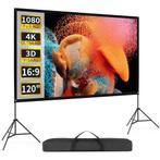 Projectiescherm – Beamer scherm - Projectiedoek - 264x148 cm, Verzenden, Nieuw