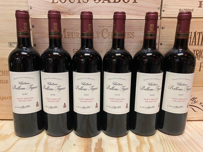 2022 Chateau Bellevue Figeac - Saint-Émilion Grand Cru - 6, Verzamelen, Wijnen