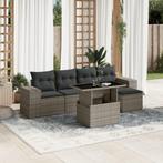 vidaXL Salon de jardin 6 pcs avec coussins gris résine, Jardin & Terrasse, Verzenden, Neuf, Salons de jardin