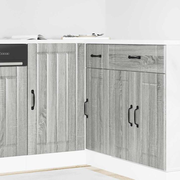 vidaXL Keuken onderkast Lucca bewerkt hout grijs sonoma, Huis en Inrichting, Kasten | Overige, Nieuw, Verzenden