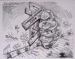 Pentekening Amerika - Hervorming campagnefinanciering, Antiek en Kunst, Kunst | Tekeningen en Fotografie, Verzenden