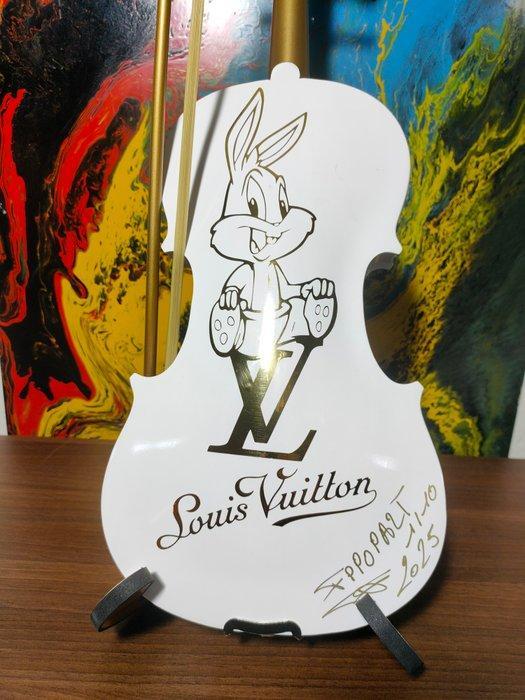 fp pop art - Louis vuitton violon 4/4 (60cm) white Rabbit, Antiquités & Art, Art | Peinture | Moderne