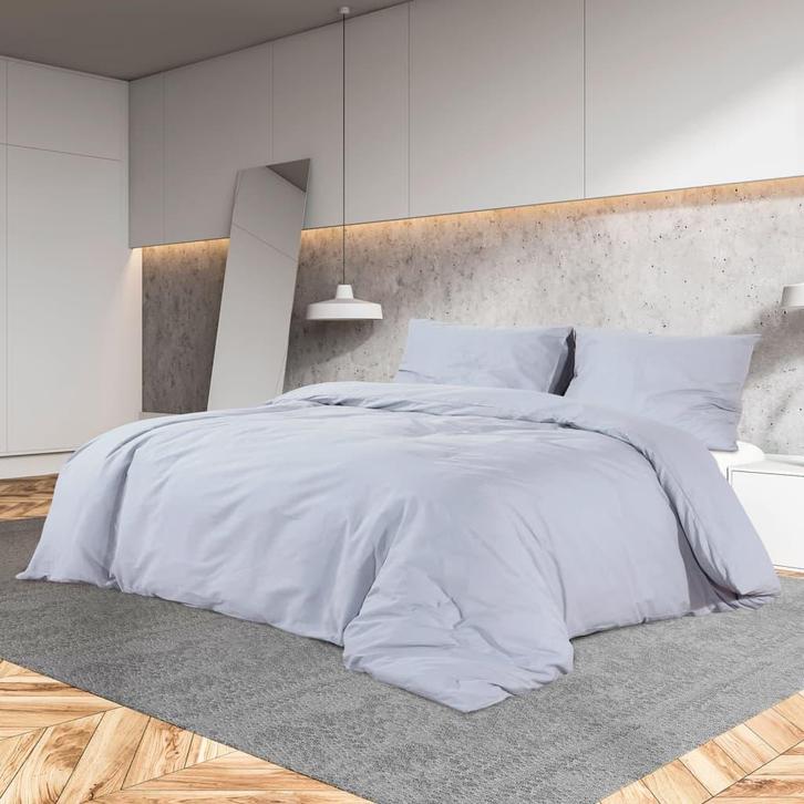 vidaXL Dekbedovertrekset 200x200 cm katoen grijs, Maison & Meubles, Chambre à coucher | Linge de lit, Envoi