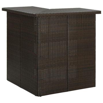 vidaXL Hoekbartafel 100x50x105 cm poly rattan bruin, Verzenden