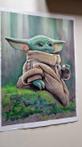 Star Wars - - Originele tekening in kleur - Baby Yoda -