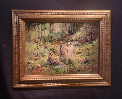 Loris Centelli (1934) - Gita nel bosco - NO RESERVE, Antiek en Kunst, Kunst | Schilderijen | Klassiek