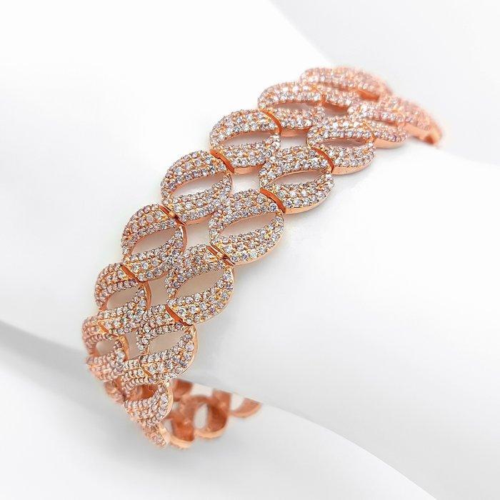 Armband - 14 karaat Roségoud - 8.05ct. tw. Roze Diamant, Handtassen en Accessoires, Armbanden