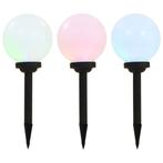 vidaXL LED-solarlampen rond 20 cm RGB 3 st, Tuin en Terras, Verzenden, Nieuw
