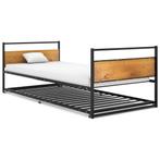 vidaXL Bedframe uitschuifbaar metaal zwart 90x200 cm, Huis en Inrichting, Slaapkamer | Bedden, Verzenden, Nieuw