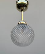 Plafonnier - Verre, Laiton - Suspension en laiton poli avec, Antiquités & Art