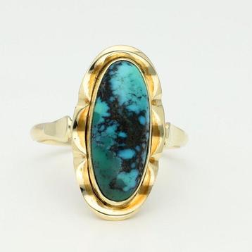 Bague - 14 carats Or jaune - 3.00ct. tw. Turquoise