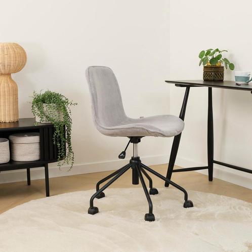 Verstelbare bureaustoel ribstof | Grijs | Zwart onderstel, Maison & Meubles, Chaises, Envoi