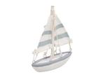 Zeilboot zeilschip hout compleet met zeilen 10*14cm.